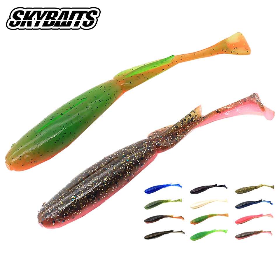 Skybaits 8 ซม. 12 ซม. นุ่ม เหยื่อตกปลา หาง T ประดิษฐ์ ยาง Bai ไบโอนิค หนอนว่ายน้ํา ไพค์ เบส โยกเยก รอกตกปลา