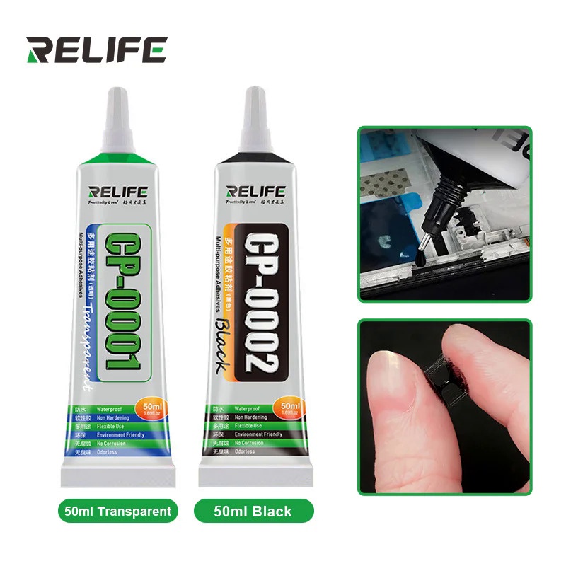 Relife กาวใส 50 มล. CP-0001 CP-0002 สีดํา สําหรับซ่อมแซมกรอบโทรศัพท์มือถือ หน้าจอ LCD
