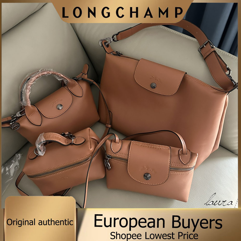 กระเป๋า Longchamp แท้ /New/Cognac/Leather bag/Crossbody bag/Shoulder bag/Underarm bag/Messenger bag