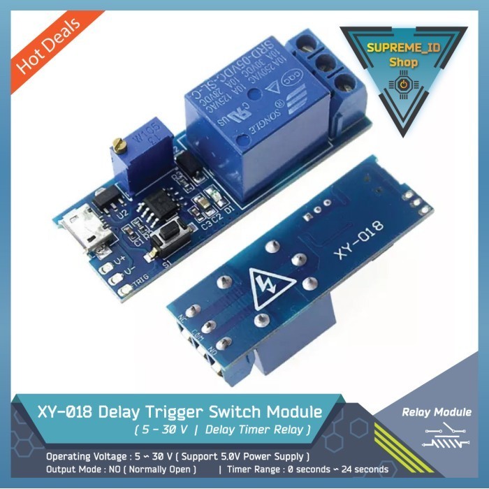 XY018 ปรับจับเวลา Delay Trigger ON/OFF Switch โมดูลรีเลย์| 5-30โวลต์