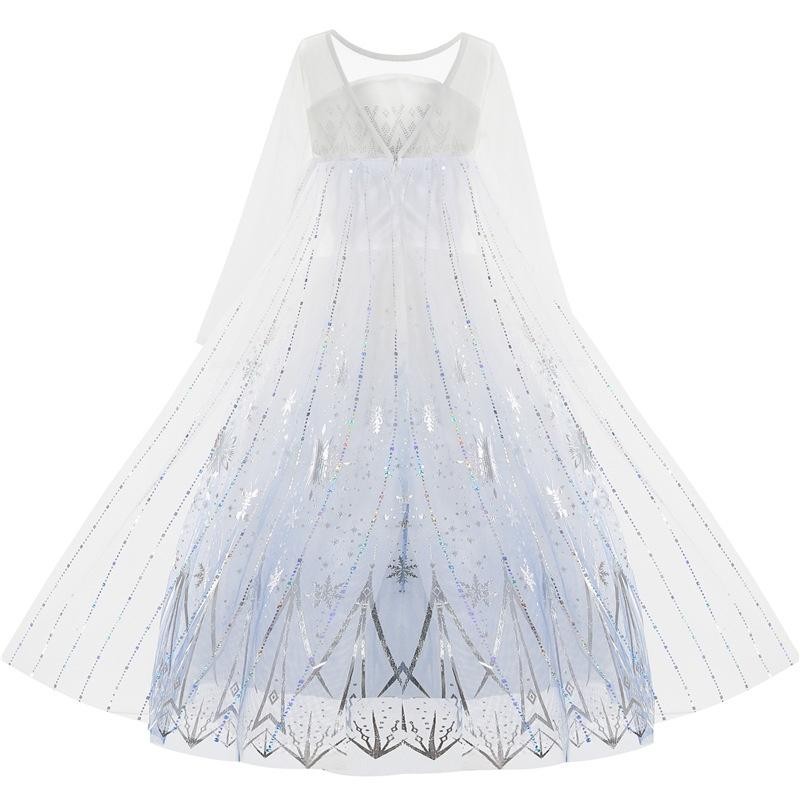แช่แข็งเอลซาชุดสําหรับเด็กทารกแขนยาวสีขาวชุดคริสต์มาสที่มีตาข่ายเคปปาร์ตี้ฮาโลวีนประสิทธิภาพชุด - รูปที่ 6