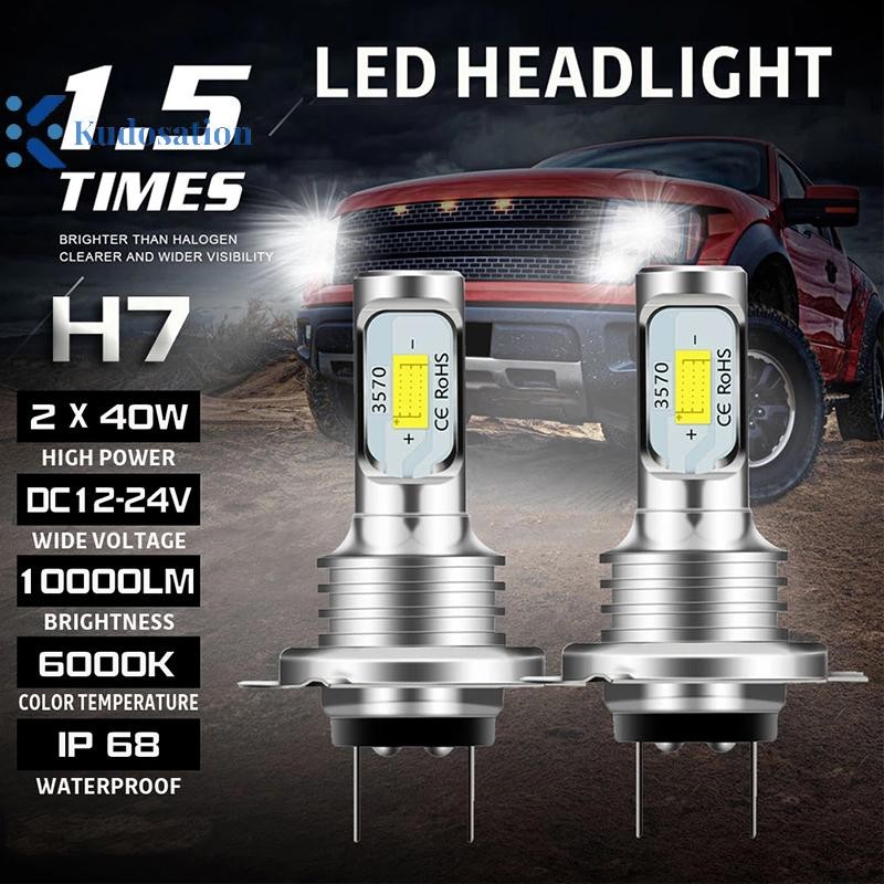 Kudosion H7 LED Canbus ไฟหน้า H7 LED Lo Beam หลอดไฟ 6000K IP 68 CSP 3570 ชิป LED Nice
