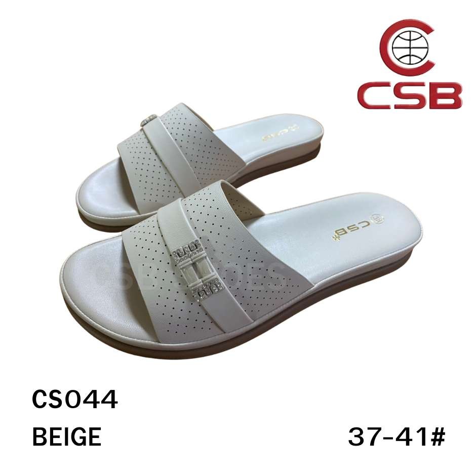 CSB รองเท้าแตะ CS044 รองเท้าเพื่อสุขภาพแฟชั่นสำหรับผู้หญิง แบบสวมพื้นเตี้ยใส่เดินสบายเท้า