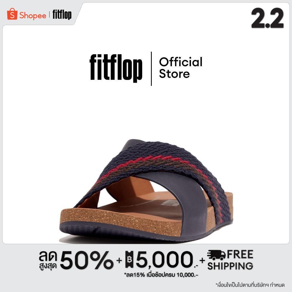 FITFLOP IQUSHION WEBBING/LEATHER CROSS รองเท้าแตะผู้ชาย รุ่น GZ2-399 สี MIDNIGHT NAVY