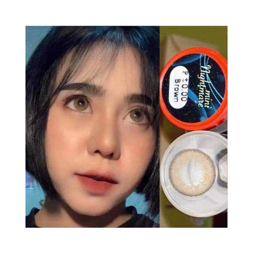 คอนแทคเลนส์ รุ่น Mini Nightmare  สีเทา/ตาล Gray/Brown ค่าสายตา (0.00)-(-6.50) - รูปที่ 2