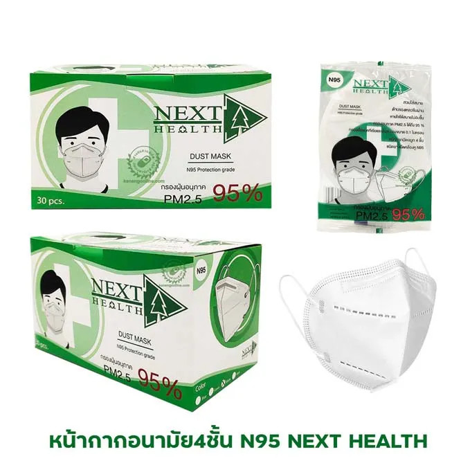 หน้ากากอนามัย N95 4 ชั้น ป้องกันฝุ่น PM 2.5 97% แมส N95 เกรดทางการแพทย์ TLM NEXT HEALTH Mask (ร้านคน
