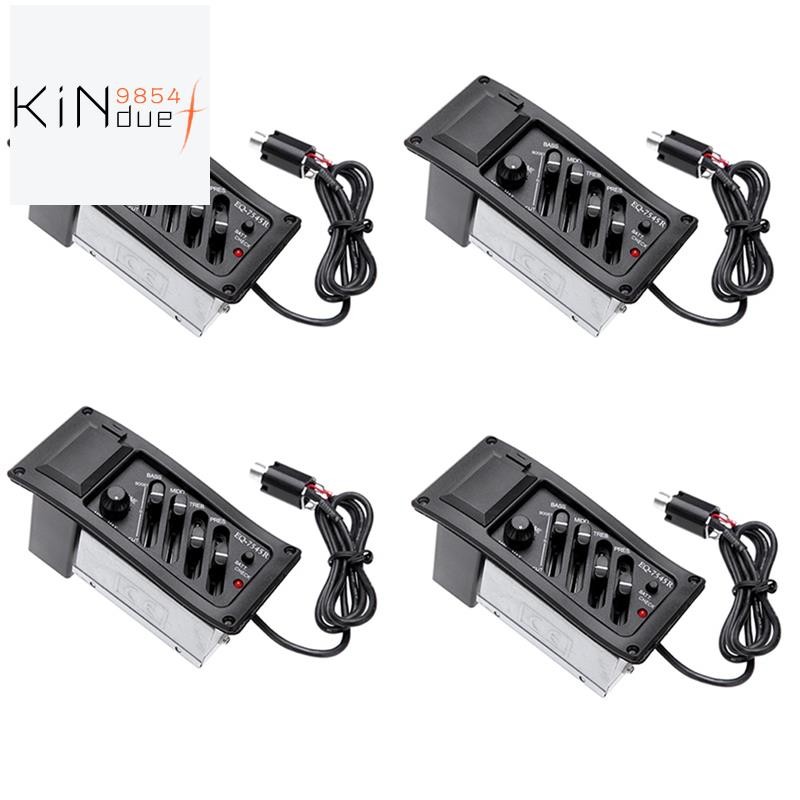 4 ชุด EQ-7545R 4 Band กีตาร์อะคูสติก EQ Preamp Equalizer EQ 7545R Pickup Amplifier 6.5 มม.ใช้งานง่าย