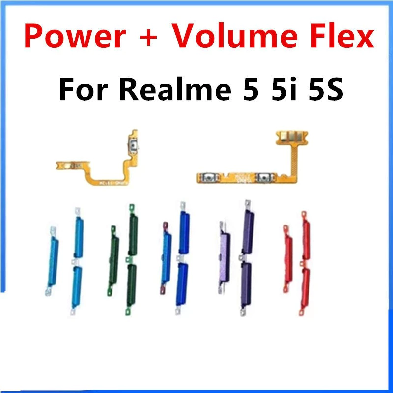 เปิดปุ่มปิด Flex และ Out ด้านข้าง Volume Up Down ปุ่ม Flex สําหรับ Realme 5 5i 5S