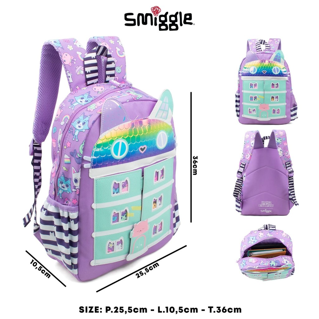 Smiggle Medium Backpack Smiggle Gabbys Dollhouse Junior Character Medium Backpack for Children