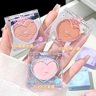 Hot Sale#xixiCha Cha Peach Heart Monochrome Blush Low Saturation Powder Fine Natural Color No Falling out Natural Brightening Students8jj