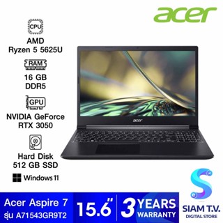 NOTEBOOK (โน้ตบุ๊ค) ACER ASPIRE 7 A715-43G-R9T2 (CHAROCAL BLACK) โดย สยามทีวี by Siam T.V.