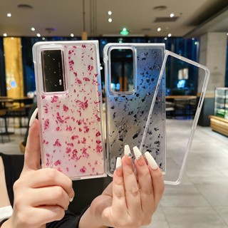 เคสโทรศัพท์มือถือ PC แข็ง กันกระแทก แต่งฟอยล์สีทอง สําหรับ Huawei Honor Magic V2