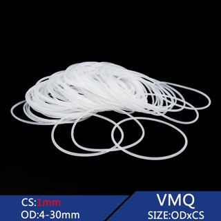 Vmq โอริงซีลโอริง หนา 4 มม.-30 มม. CS 1 มม. สีขาว แบบเปลี่ยน สําหรับสกรู ตะปู 20 ชิ้น ต่อชุด