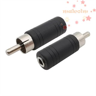 Malcolm อะแดปเตอร์ซ็อกเก็ตเชื่อมต่อไมโครโฟน RCA ตัวผู้ 3.5 มม. เป็น RCA 3.5 มม. สีดํา สีแดง