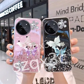 เคสโทรศัพท์มือถือ ซิลิโคน TPU ใส ประดับเลื่อมผีเสื้อ ระยิบระยับ สําหรับ Realme11 11NFC C51 C53 C55 NFC Realme 11 Pro+ Pro 5G RAELMEC51