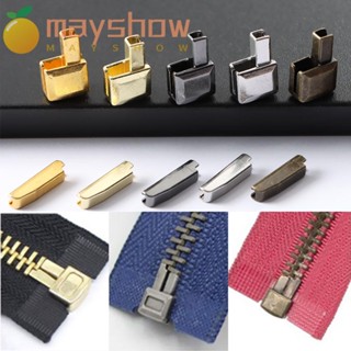 Mayshow 10 ชุดซ่อมซิปหยุด 5 สีหัวเข็มขัดโลหะปลายเปิด