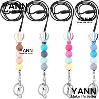 Yann1 พวงกุญแจซิลิกาเจล 4 ชิ้น สําหรับห้อยบัตรประจําตัว สํานักงาน