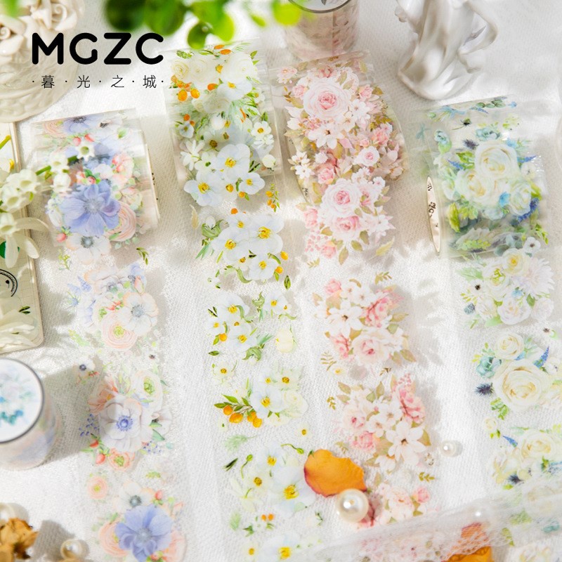 ฤดูใบไม้ผลิดอกไม้ Washi เทปดอกไม้ Washi Masking เทปตกแต่งกาวในตัวสําหรับ DIY Art Craft ไดอารี่ Scrapbooking Journaling