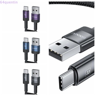 Quentin QC 3.0 สายชาร์จเร็ว QC3.0 อลูมิเนียมอัลลอย 3A USB Type C สายชาร์จ USB C ชาร์จเร็ว 0.5 1 2 เมตร สําหรับแล็ปท็อป แท็บเล็ต