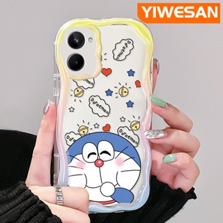 สําหรับ Realme 10 เคสการ์ตูนโดราเอมอน เนื้อครีม ขอบคลื่น เคสโทรศัพท์ใส กันกระแทก ซิลิโคนนิ่ม