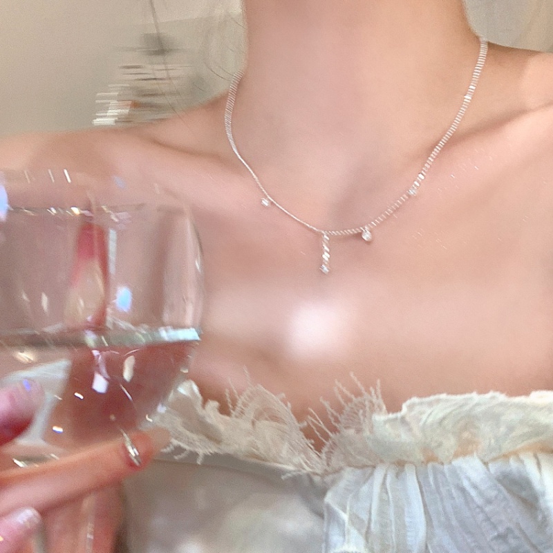Beauty Tears สร้อยคอโซ่เงินสเตอร์ลิง จี้รูปหยดน้ํา ประดับเพทาย หรูหรา สําหรับผู้หญิง