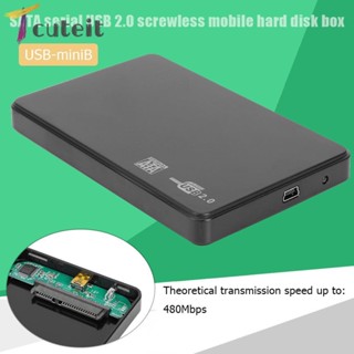 Tcuteit เคสฮาร์ดดิสก์ภายนอก SATA USB2.0 2.5 นิ้ว