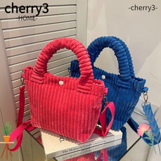 Cherry3 กระเป๋าสะพายไหล่ ทรงบักเก็ต สีพื้น สําหรับผู้หญิง