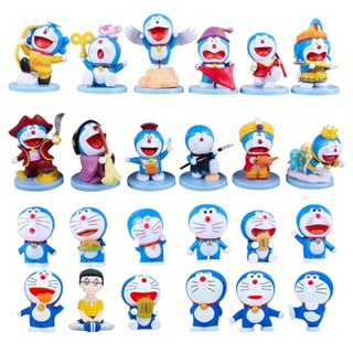 โมเดลฟิกเกอร์ PVC อนิเมะ Doraemon Nobita Nobi ของเล่นสําหรับเด็ก 6 ชิ้น ต่อชุด