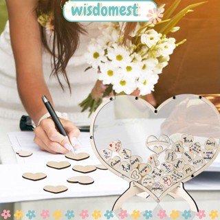 WISDOMEST สมุดเยี่ยมแต่งงาน รูปหัวใจ 3D 60 ดวง ของขวัญวันวาเลนไทน์ สําหรับตกแต่งงานแต่งงาน