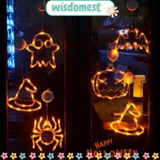 Wisdomest สายไฟหิ่งห้อย LED รูปฟักทองผี ทนทาน สีขาวอบอุ่น DIY