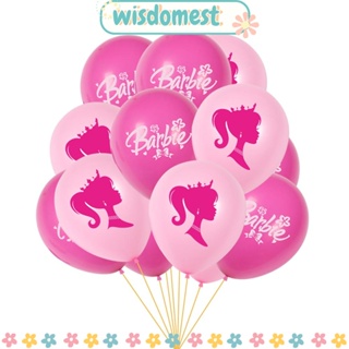 Wisdomest แบนเนอร์ยาง รูปลูกโป่ง ธีมบาร์บี้ สีชมพู สําหรับตกแต่งปาร์ตี้วันเกิด งานแต่งงาน ปาร์ตี้ DIY