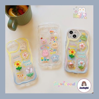 เคสไอโฟน แบบใส ลายการ์ตูนกบ 3 มิติ ขอบหยัก กันกระแทก สําหรับ IPhone 11 14 Pro Max 12 12 Pro 13Promax