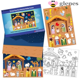 Glenes สติกเกอร์ปริศนา 24 แผ่น DIY ของเล่นเสริมการเรียนรู้ สําหรับเด็ก