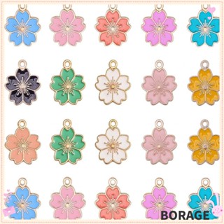 Borag จี้ดอกไม้ โลหะผสม และเคลือบ แฮนด์เมด สีแดง สีฟ้า สีดํา สีขาว สําหรับทําเครื่องประดับ