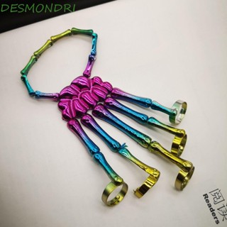 Desmondri สร้อยข้อมือ โลหะผสม รูปกะโหลกผี สไตล์พังก์ สําหรับปาร์ตี้ฮาโลวีน