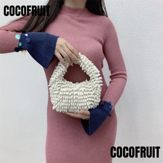 Cocofruit กระเป๋าถือ ผ้ากํามะหยี่ขนนิ่ม แต่งซิป ทรงสี่เหลี่ยม ขนาดเล็ก น่ารัก สีแคนดี้ สําหรับผู้หญิง