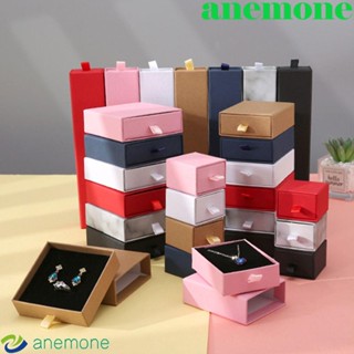 Anemone กล่องเครื่องประดับ สร้อยข้อมือ แหวน สร้อยคอ อเนกประสงค์ ทรงสี่เหลี่ยมผืนผ้า สีพื้น สไตล์วินเทจ