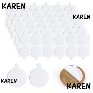 Karen สติกเกอร์ซีลขี้ผึ้ง PE มีกาวในตัว 25 มม. ลอกออกได้ สีขาว 600 ชิ้น