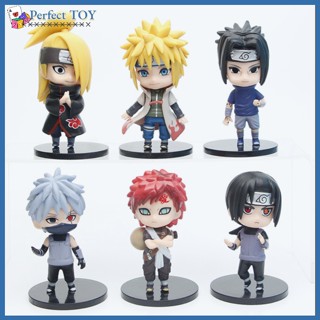 Pst พร้อมส่ง โมเดลฟิกเกอร์ อนิเมะนารูโตะ Namikaze Minato Uchiha Itachi Deidara Sasuke สําหรับตกแต่งรถยนต์ 6 ชิ้น