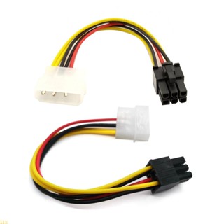 Xin อะแดปเตอร์สายเคเบิล 4-Pin เป็น 6-Pin Molex LP4 4PIns PCI สําหรับ Express PCI-E เป็น 6Pin 2 ชิ้น