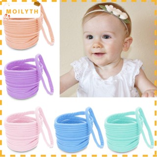 Moilyth ที่คาดผม โบว์ นุ่ม สําหรับเด็กผู้หญิง DIY 10 ชิ้น/ล็อต