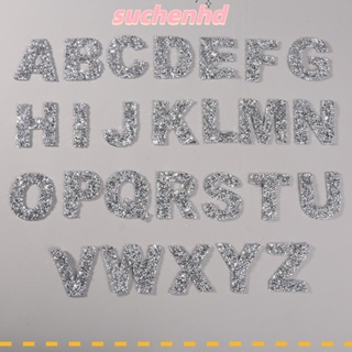 Suchenhd สติกเกอร์ตัวอักษร A-Z ประดับเพชรเทียม สีเงิน 2 นิ้ว 26 ชิ้น