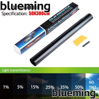 Blueming2 สติกเกอร์ฟิล์มกันรอยขีดข่วน กันแสง UV กันแสง UV กันลม กันความร้อน ทนทาน ขนาด 50x3 ม. สีดํา สําหรับกระจกรถยนต์ 1 ม้วน