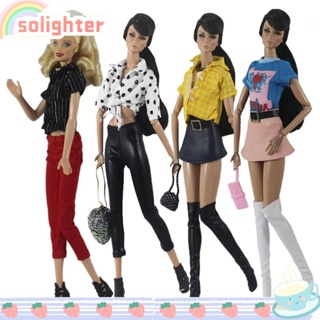 SOLIGHTER ชุดเดรสแจ็กเก็ตขนเฟอร์ 30 ซม. 1/6 BJD หลายสไตล์ สําหรับตุ๊กตา DIY