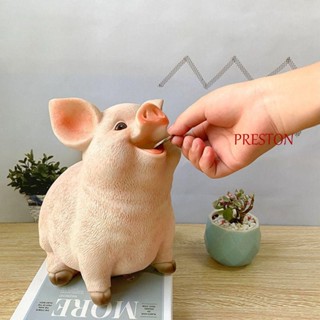 Preston กระปุกออมสินเรซิ่น รูปหมูน่ารัก สําหรับตกแต่งบ้าน