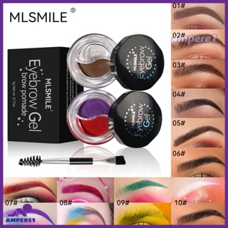 Mlsmile ครีมย้อมคิ้วสองสี 15 สีธรรมชาติสร้างคิ้วสามมิติอายไลเนอร์กันน้ำและติดทนนานครีมย้อมคิ้ว -AME1 -AME1