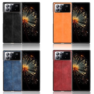 เคสโทรศัพท์มือถือหนังลูกวัว PU แข็ง ปิดด้านหลัง หรูหรา สําหรับ Xiaomi Mi Mix Fold 3 Case 2023 Mi Mix Fold3