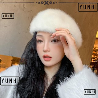 Yunhi หมวกเบเร่ต์ ผ้าวูล ลายกระต่าย แฟชั่นฤดูหนาว สไตล์ฝรั่งเศส สําหรับเด็กผู้หญิง