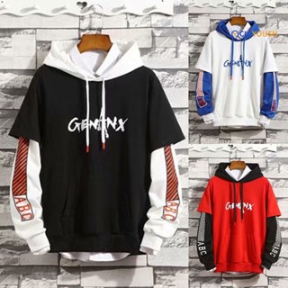 [CUI] เสื้อกันหนาวแขนยาว มีฮู้ด ผ้าฟลีซ ทรงหลวม สองชิ้น สําหรับผู้ชาย