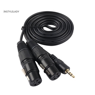 Instylelady สายสัญญาณเสียงสเตอริโอ XLR 3-pin ตัวเมีย เป็น 35 มม. ตัวผู้ 15 ม.